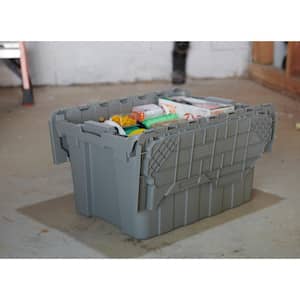 12 Gal. Commercial Flip Top Storage Tote in Gray
