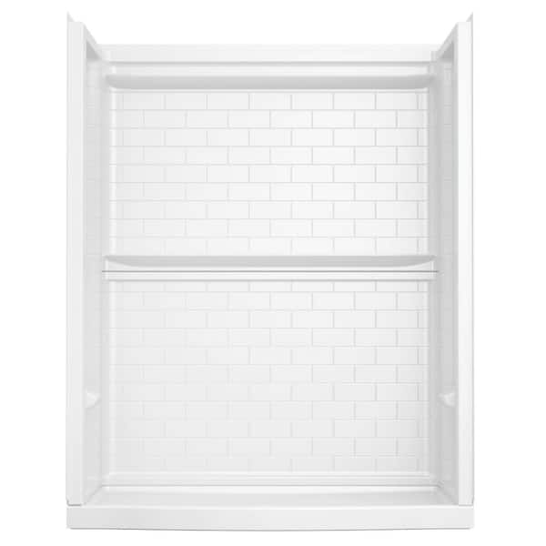 Classic 500 Tile Curve Center Drain 32 in. L x 60 in. W x 71.88 in. H Alcove Shower Kit with Shower Wall and Shower Pan