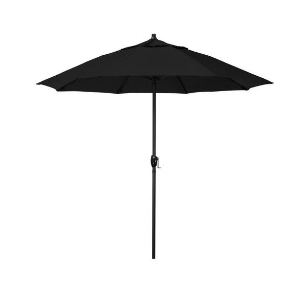 California Umbrella 7.5 ft. Bronze Aluminum Market Patio Umbrella with Fiberglass Ribs and Auto Tilt in Black Olefin
