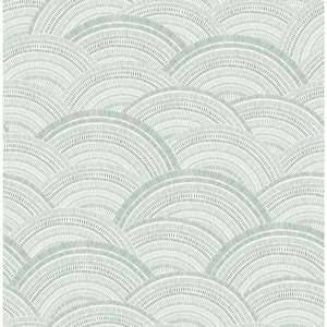 Encircle Sea Green Geometric Wallpaper