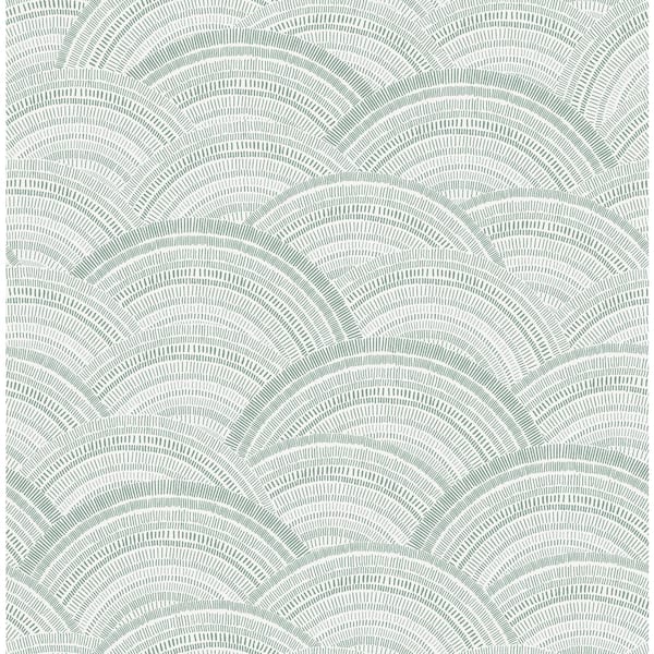 A-Street Prints Encircle Sea Green Geometric Wallpaper Sample