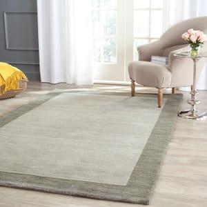 Himalaya Light Grey/Dark Grey 8 ft. x 10 ft. Border Area Rug