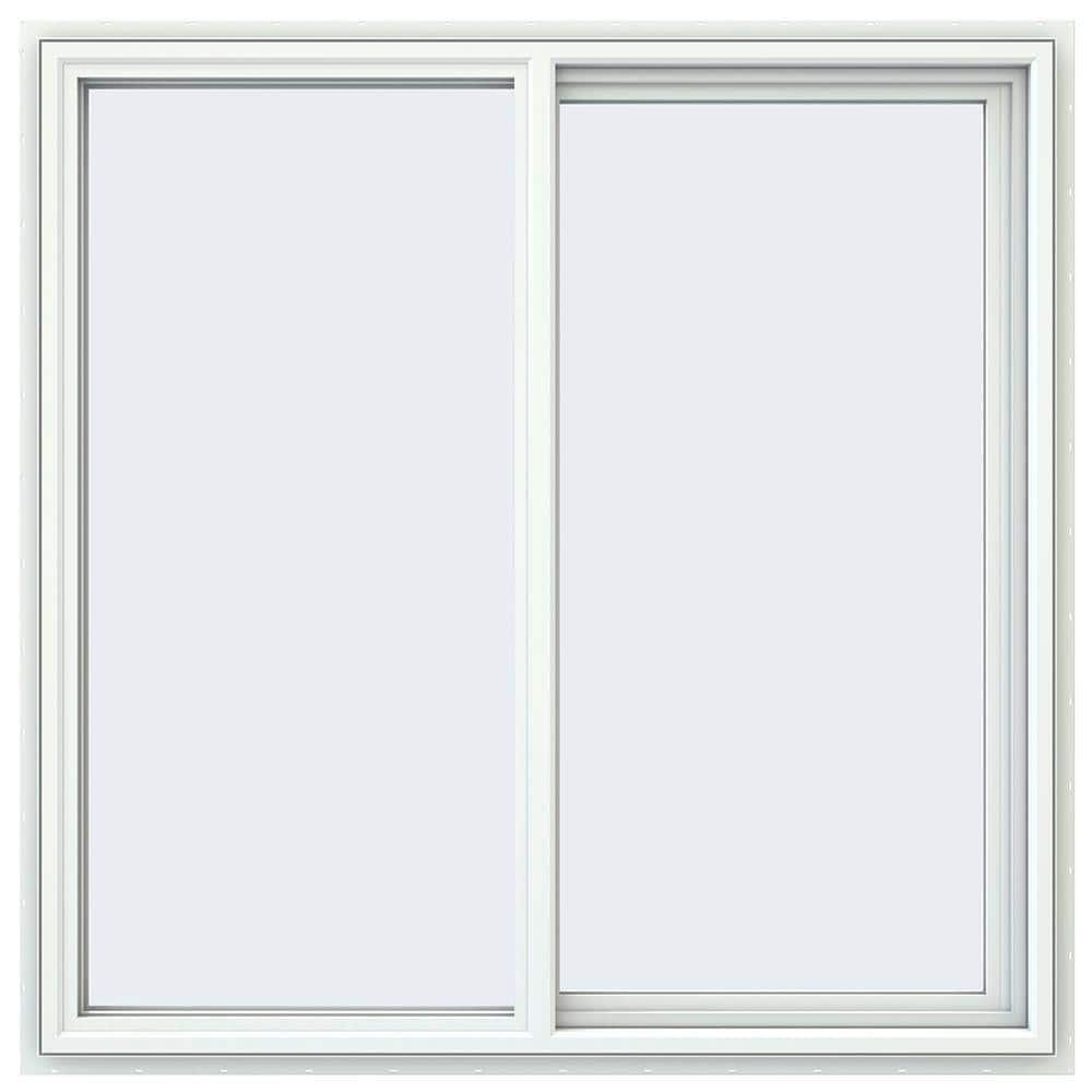 JELD-WEN 47.5 in. x 47.5 in. V-4500 Series White Vinyl Right-Handed ...