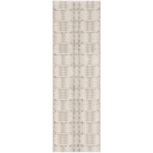 Nourison Nordic Ivory Multicolor 2 ft. x 6 ft. All-over design Contemporary Runner Area Rug