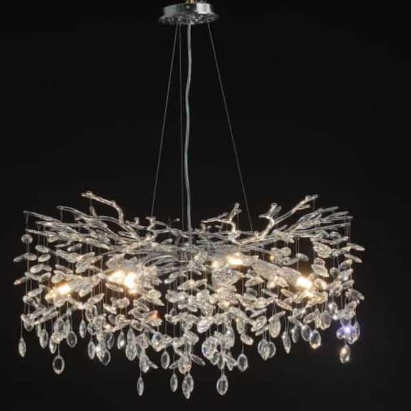 Modern Chandelier 30 in.18-Lights Silver Chandelier for Dining Room, Living Room, Foyer, Bedroom