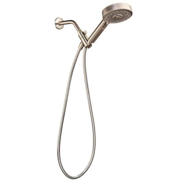 Brondell Nebia Merced 5-Spray Patterns 5.3 in. Wall Mount Water Savings Handheld Shower Head 1.5 GPM in Brushed Nickel
