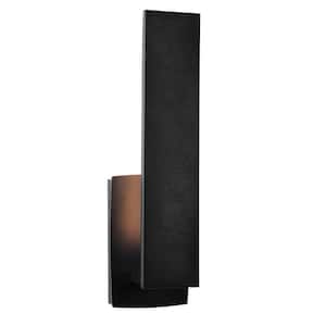 16.1 in. Black LED Outdoor Hardwired Wall Lantern Sconce Integrated LED