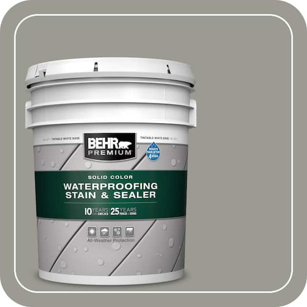 5 gal. #SC-143 Harbor Gray Solid Color Waterproofing Exterior Wood Stain and Sealer