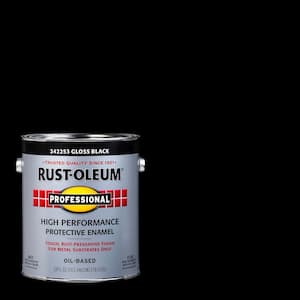 1 gal. High Performance Protective Enamel Gloss Black Oil-Based Interior/Exterior Metal Paint (2-Pack)