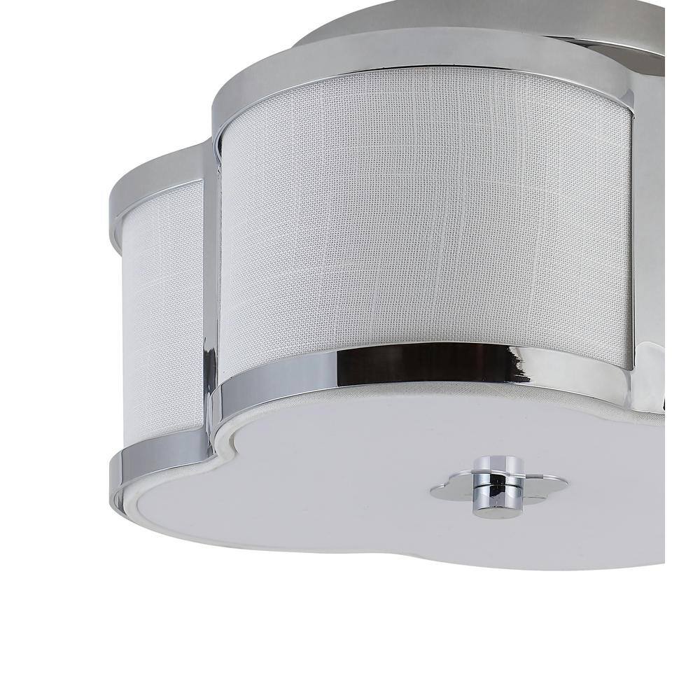 Modern Chrome Glass LED Flush Mount Chandelier, 13"