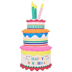 6 ft. x 3 ft. Indoor/Outdoor Inflatable Birthday Cake Decoration