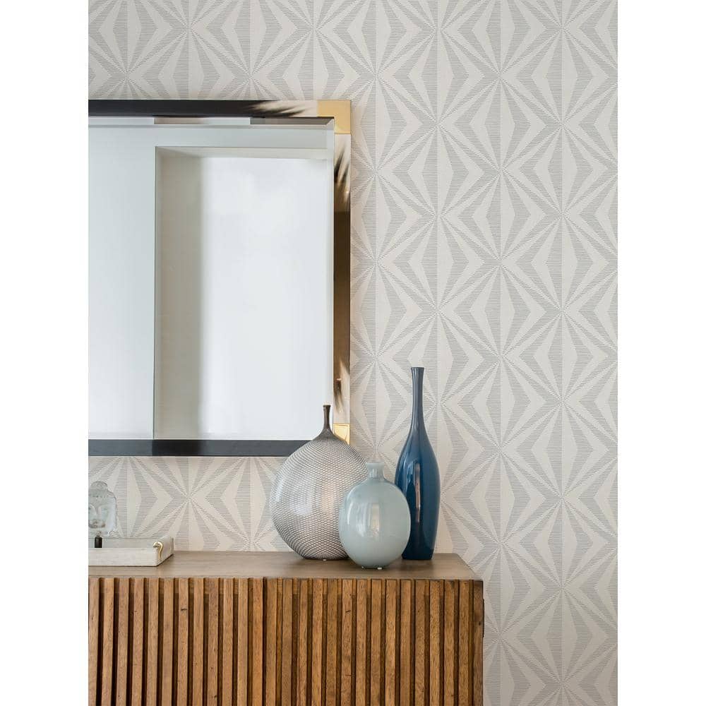 Silver Geometric Art Deco Washable Wallpaper