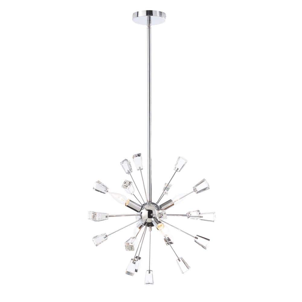 Home Decorators Collection Kimberly 4-Light Crystal and Polished Chrome Sputnik Chandelier