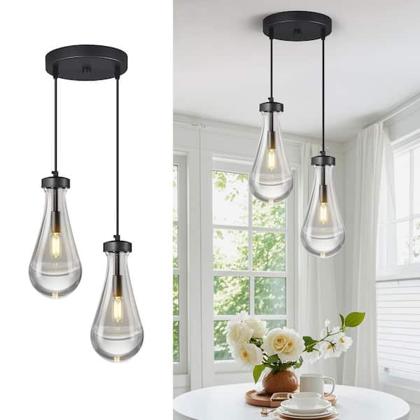 ZHLWIN Raindrop Pendant Lights Kitchen Island Teardrop Black