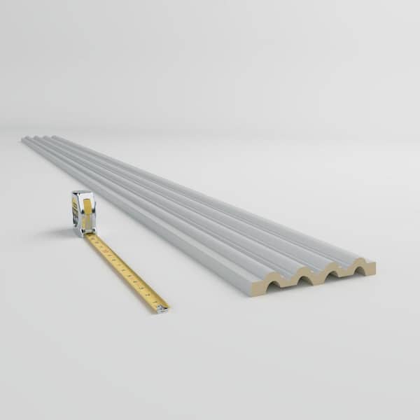 Ekena Millwork 1-1/8 in. x 7-7/8 in. x 94-1/2 in. Primed Polyurethane Fluted Casing