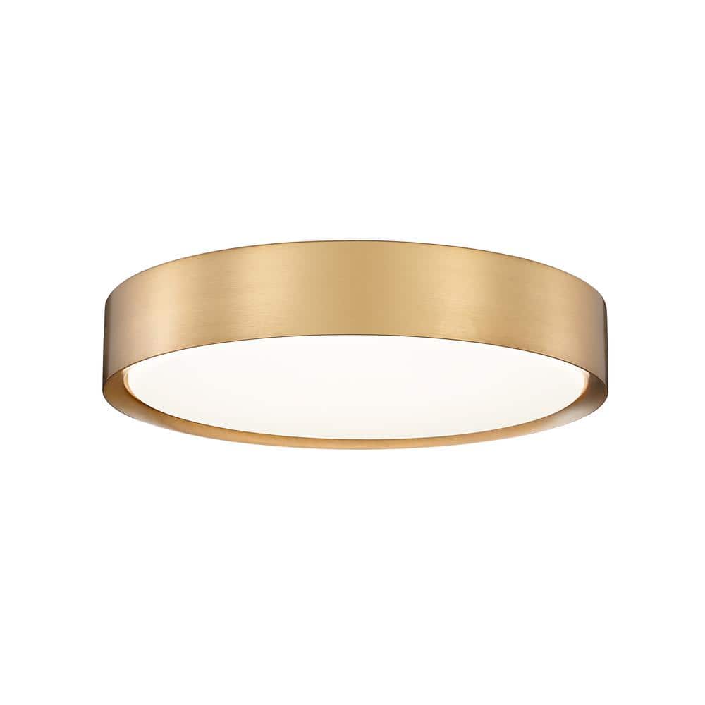 Kawan 16 in. Modern Gold Flush Mount with Acrylic Shade and no bulbs