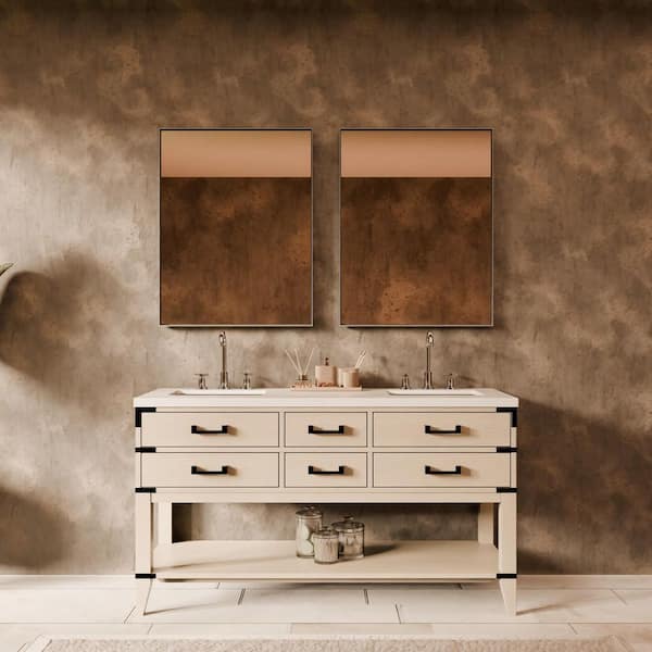 Irvington 60 in. Bath Vanity Cabinet without Top in White Oak Assembled