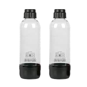 1 L Black Carbonating Water Machine Bottles (2-Pack)