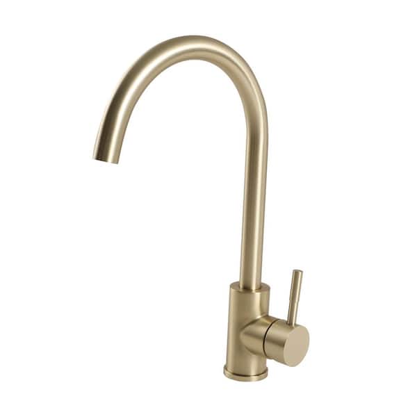 Unbranded Single Handle 14.8 in. Gold Bridge Kitchen Sink Faucet with 360° Swivel Spout