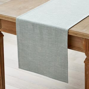 The Company Store Textured Stripe Yard-Dyed 19 in. x 19 in. Teal ...