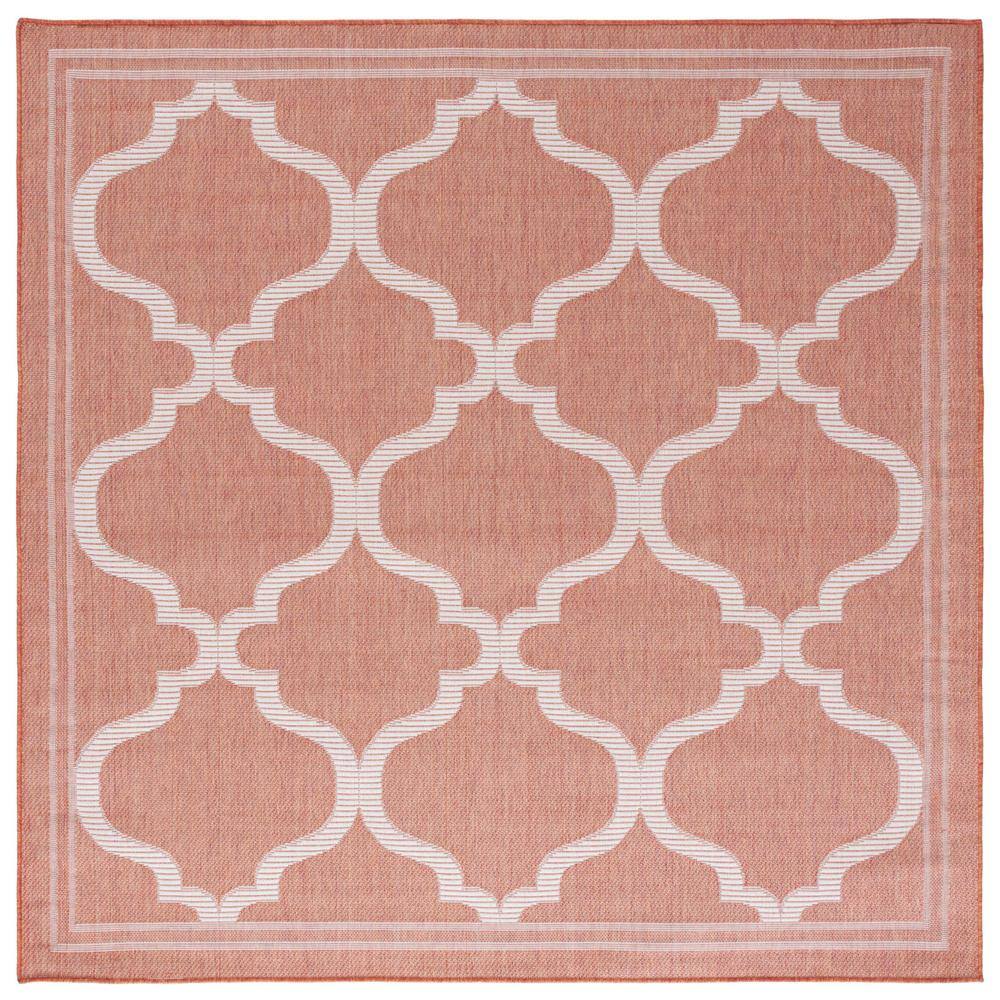 SAFAVIEH Bermuda Rust/Ivory 7 ft. x 7 ft. Square Border Trellis Indoor