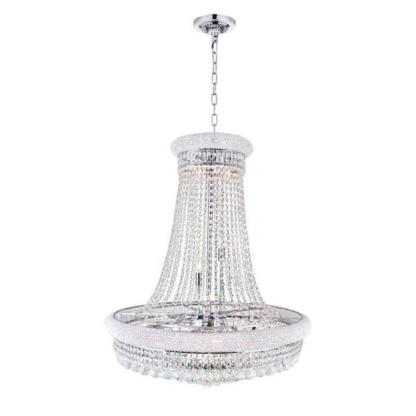 Empire 19 Light Down Chandelier With Chrome Finish