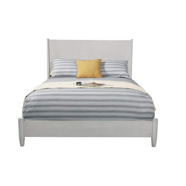 Gray Wood Frame California King Panel Bed