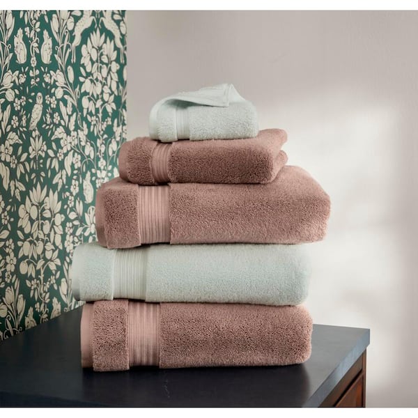 Set of 6 Wamsutta Egyptian Cotton Bathroom Towels - Wash Cloths (13X13),  Hand Towels (18X30), Bath Towels (30X58) - Color: Seagrass - Dutch Goat