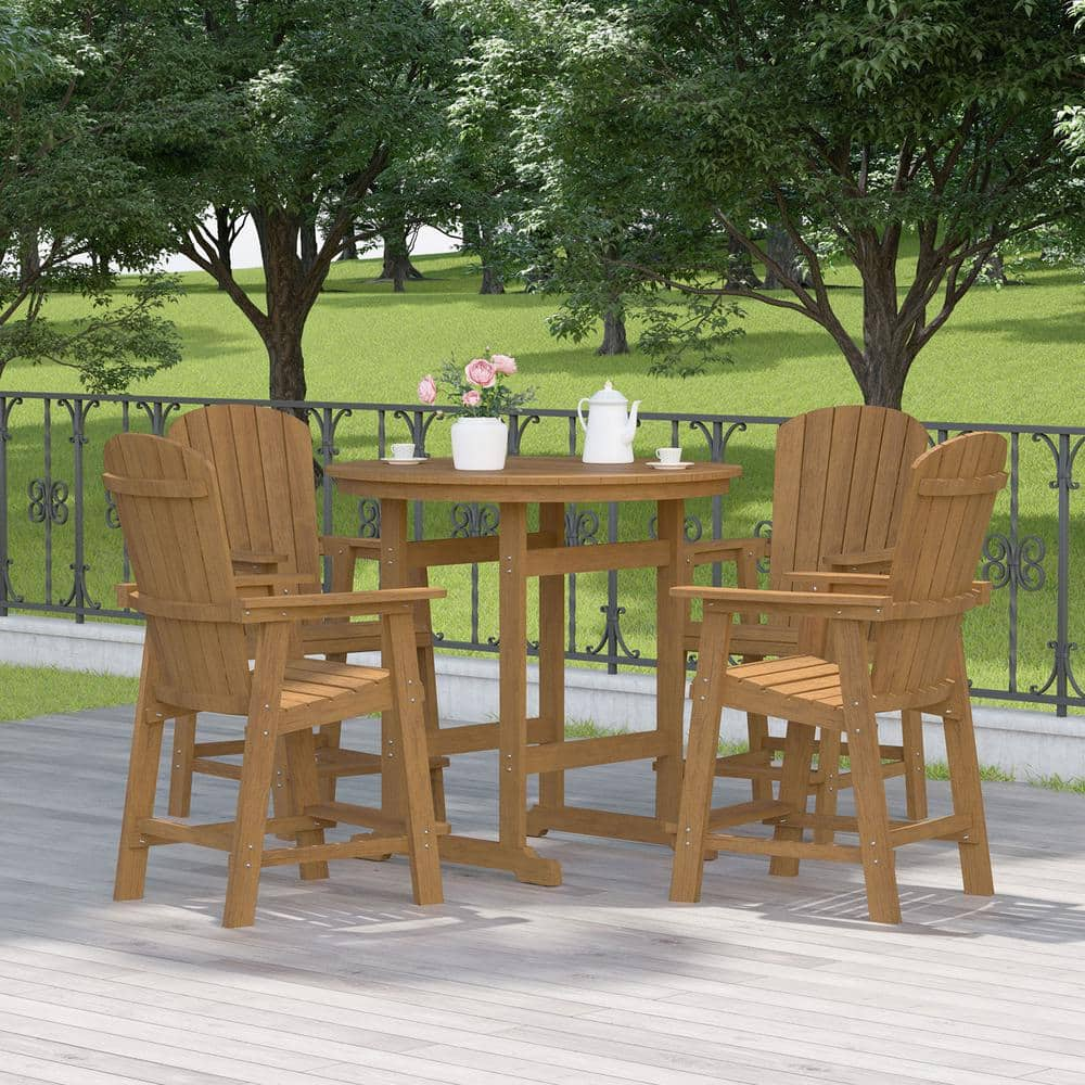 Zeus & Ruta Light Teak HIPS Adirondack Chairs Set of 2 for Outdoor Deck ...