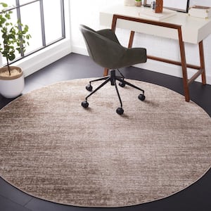 Shivan Beige/Light Beige 7 ft. x 7 ft. Abstract Geometric Distressed Round Area Rug