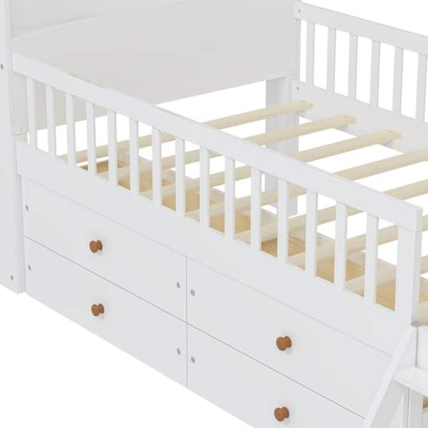 Noble House Lilly White Wood Frame Twin Size Platform Bed, Kids