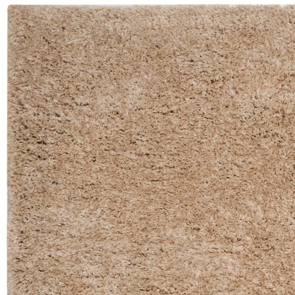 SAFAVIEH Supreme Shag Collection 8' x 10' Beige SGS621C Handmade Solid  1.5-inch Thick Area Rug