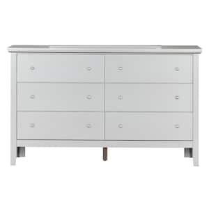 Primo 6-Drawer Silver Champagne Dresser (36 in. x 59 in. x 16 in. )
