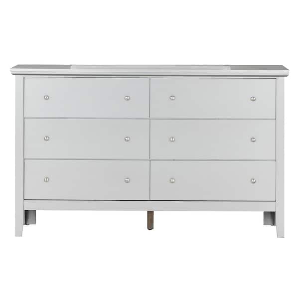 AndMakers Primo 6-Drawer Silver Champagne Dresser (36 in. x 59 in. x 16 in. )