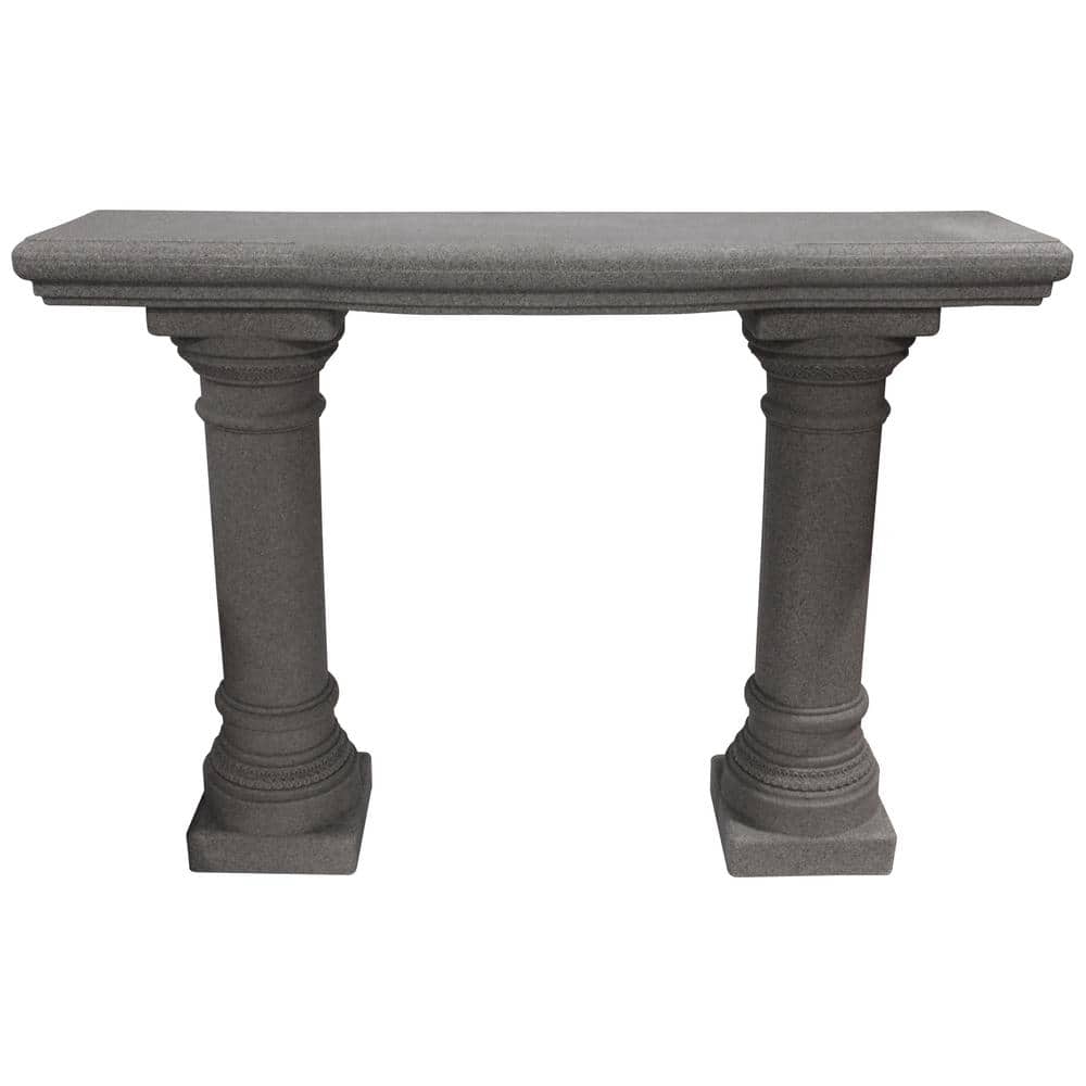 Gray Resin Garden Shelf with Columns, 48 inches