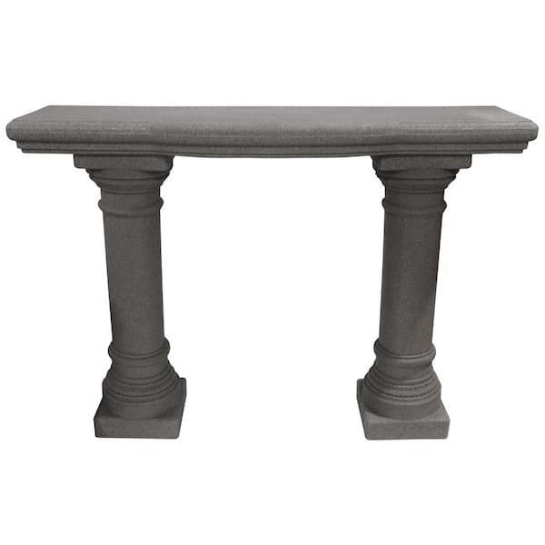 Garden Shelf with Columns in Natural Granite Resin Finish