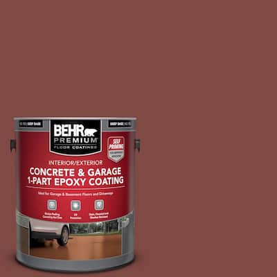 1 gal. #SC-112 Barn Red Self-Priming 1-Part Epoxy Satin Interior/Exterior Concrete and Garage Floor Paint