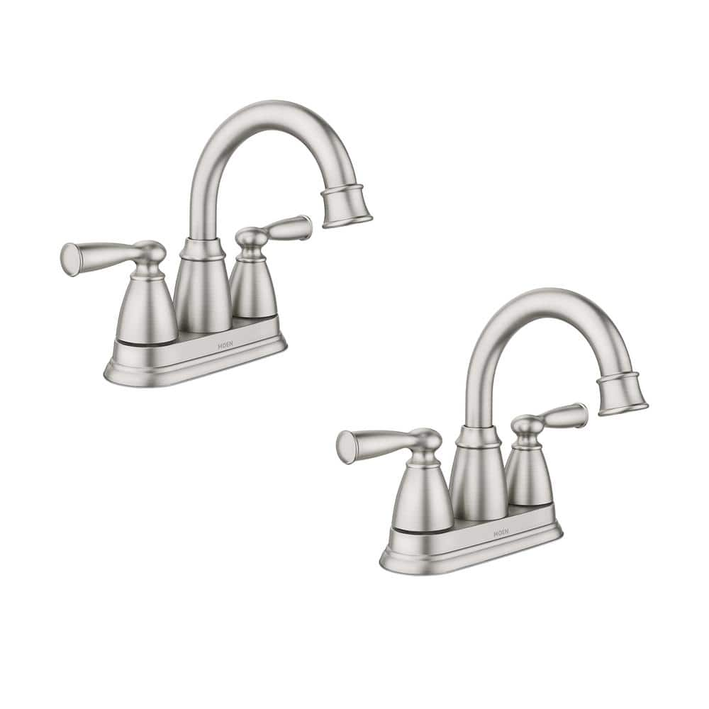 Reviews For MOEN Banbury 4 In Centerset Double Handle Bathroom Faucet   Spot Resist Brushed Nickel Moen Centerset Bathroom Faucets T84943srn 2pk 64 1000 