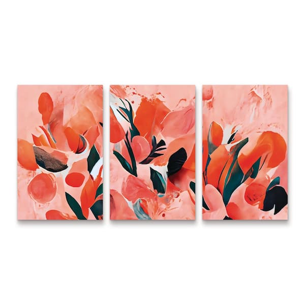Unbranded Tree Child Wild Tulips Multi Panel Unframed Photography Wall Art 19 in. x 36 in.