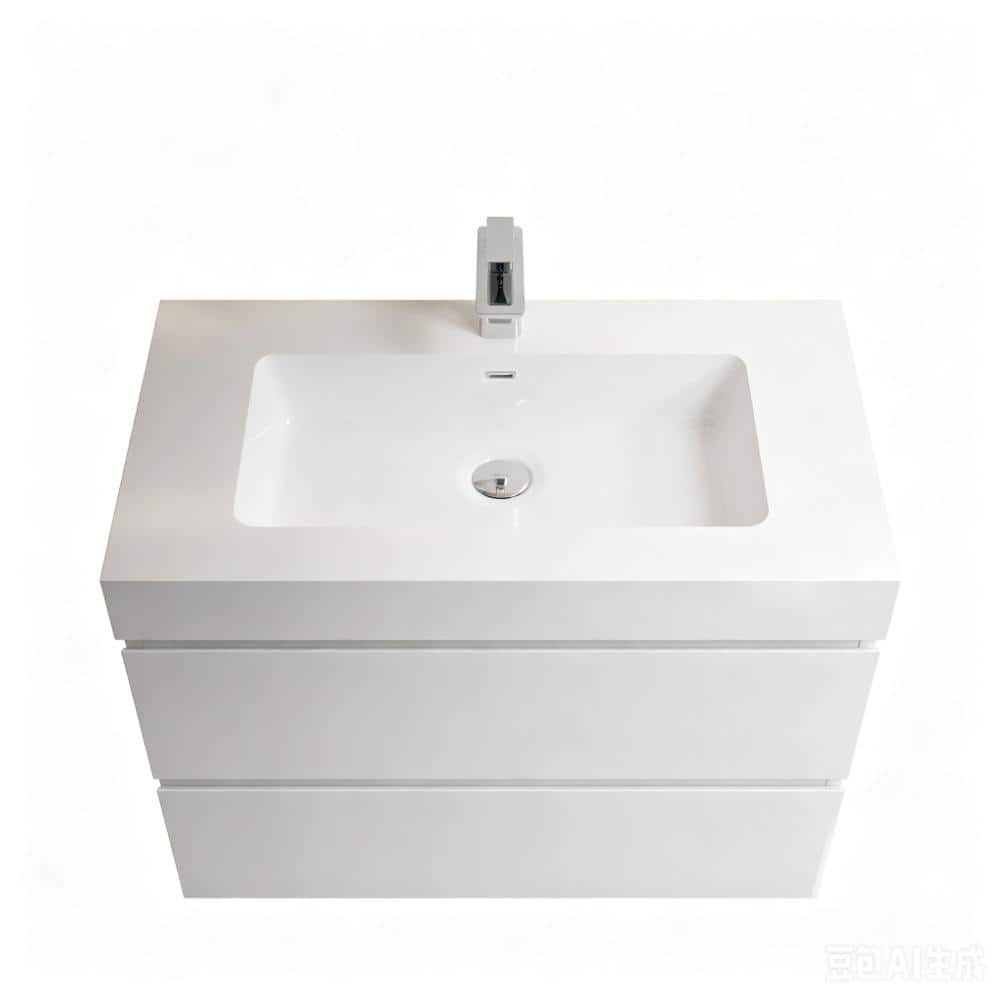 30 in. White Floating Bathroom Vanity with Glossy White Solid Surface Top price history on PriceWatchPro