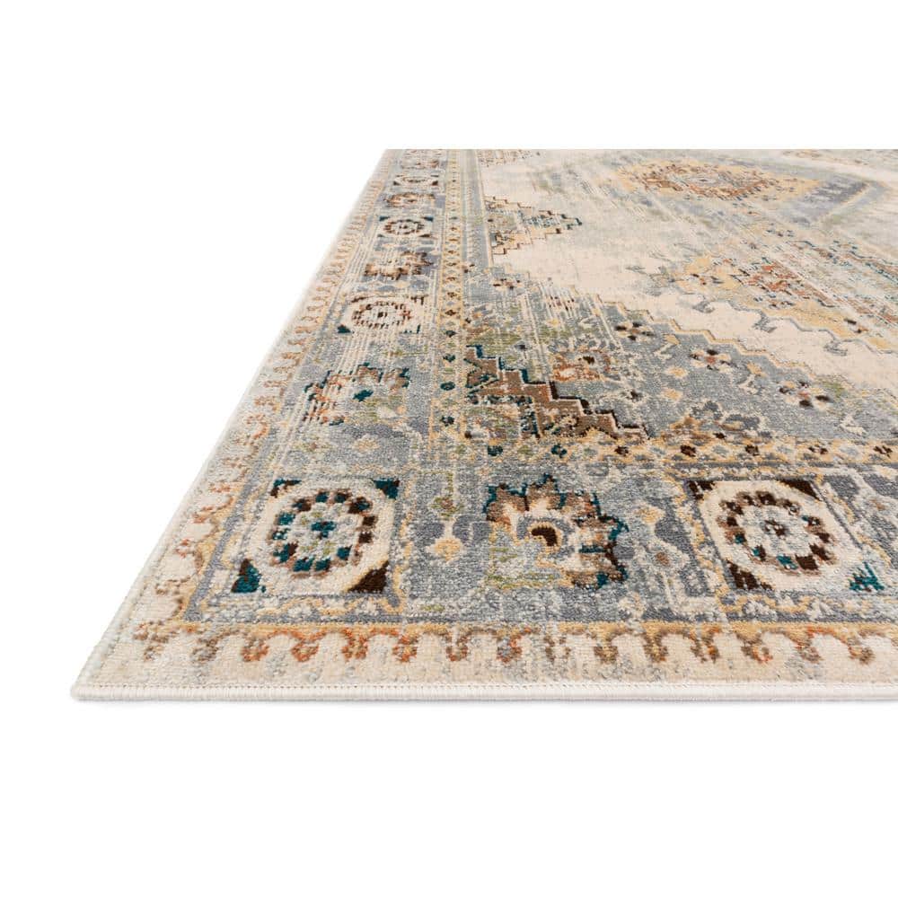 Isadora Oatmeal and Silver 6' x 9' Synthetic Area Rug