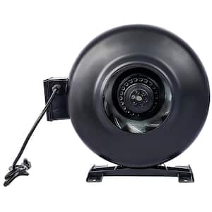 6 in. 1-Speed Drum Fan in Black with 412 CFM, for Hydroponics, Basements and Kitchens