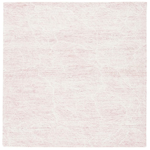 SAFAVIEH Metro Pink/Ivory 6 ft. x 6 ft. Solid Color Abstract Square Area Rug