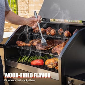 1056 sq. in. Pellet Grill and Smoker in Stainless Steel with Grill Cover Included