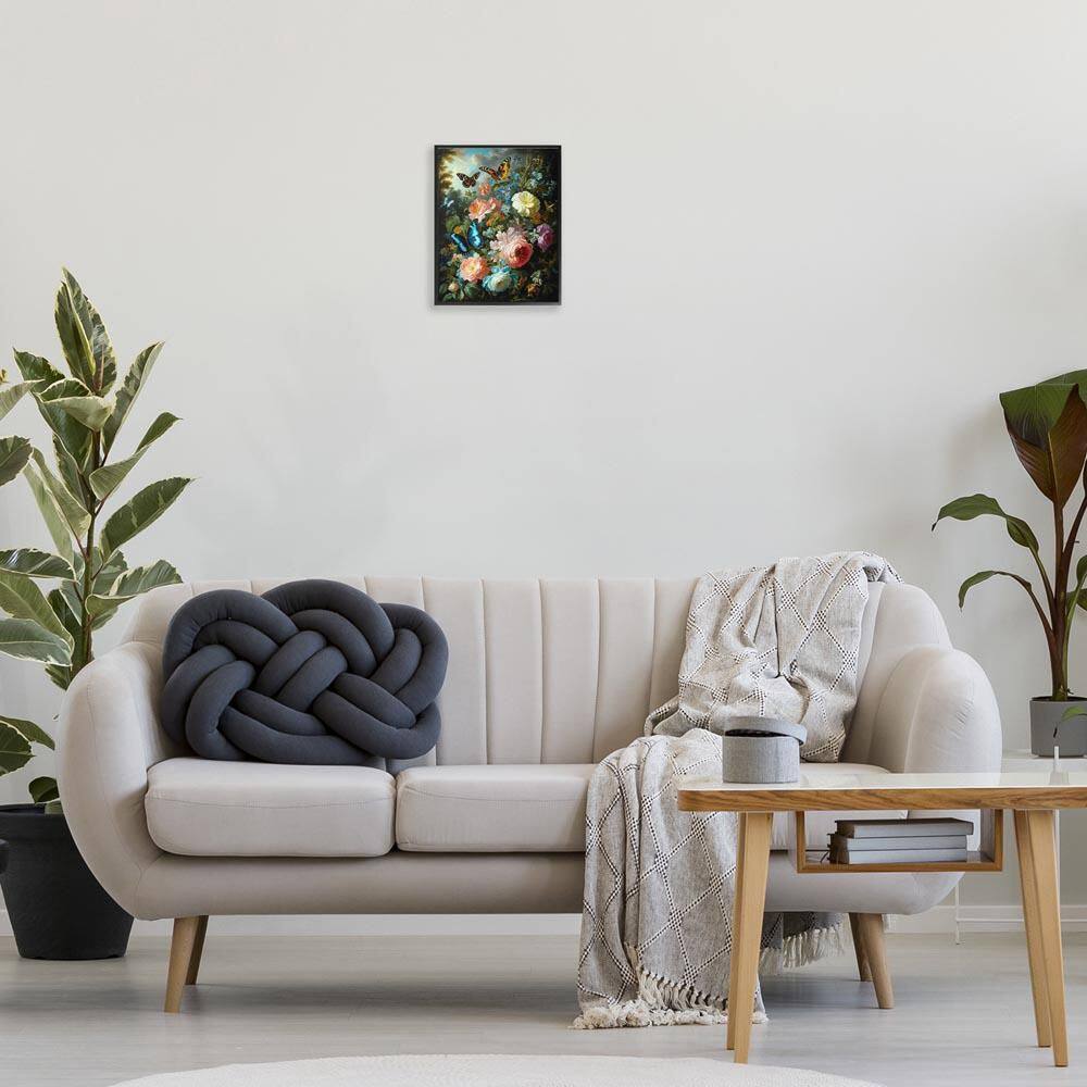 Blooming Roses & Monarch Butterflies by Tabz Jones Black Framed Nature Giclee Art Print 14 in. x 11 in. price history on PriceWatchPro