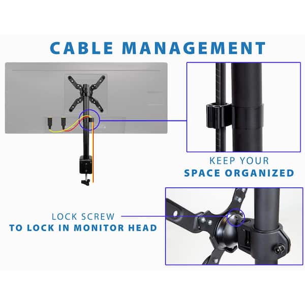 VIVO Single Ultrawide Monitor Fully Adjustable Desk Mount Stand for 1 LCD  Screen up to 38