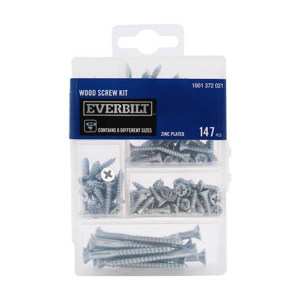 147-Piece Zinc-Plated Wood Screw Kit