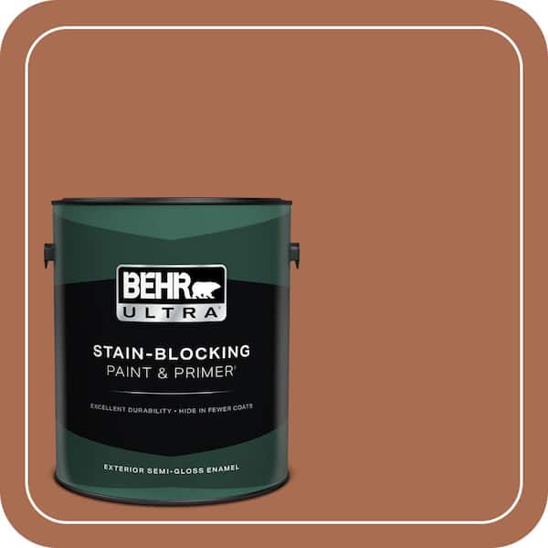 BEHR ULTRA 1 gal. #BIC-45 Airbrushed Copper Semi-Gloss Enamel Exterior Paint & Primer
