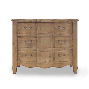 42 in. Brown 3-Drawer Wooden Dresser Without Mirror