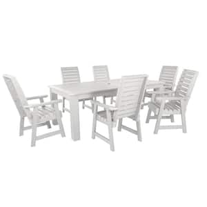 Weatherly White 7-Piece Recycled Plastic Rectangular Outdoor Dining Set